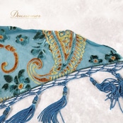 フラメンコ 衣装 シージョ ピキージョ 小物 グリーン系 緑 青緑 花柄 模様 ベロア レース アクセサリー トライアングル フレコ ダンス 三角形 イベント フラメンココスチューム シージョスタイル ダンス小物 おしゃれ パーティー 透け感