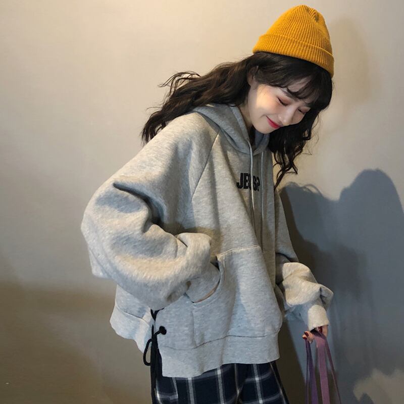 グレーショートセーター オータムウィンターベルベット ロング 秋物 冬物 スーパーモール89126838854