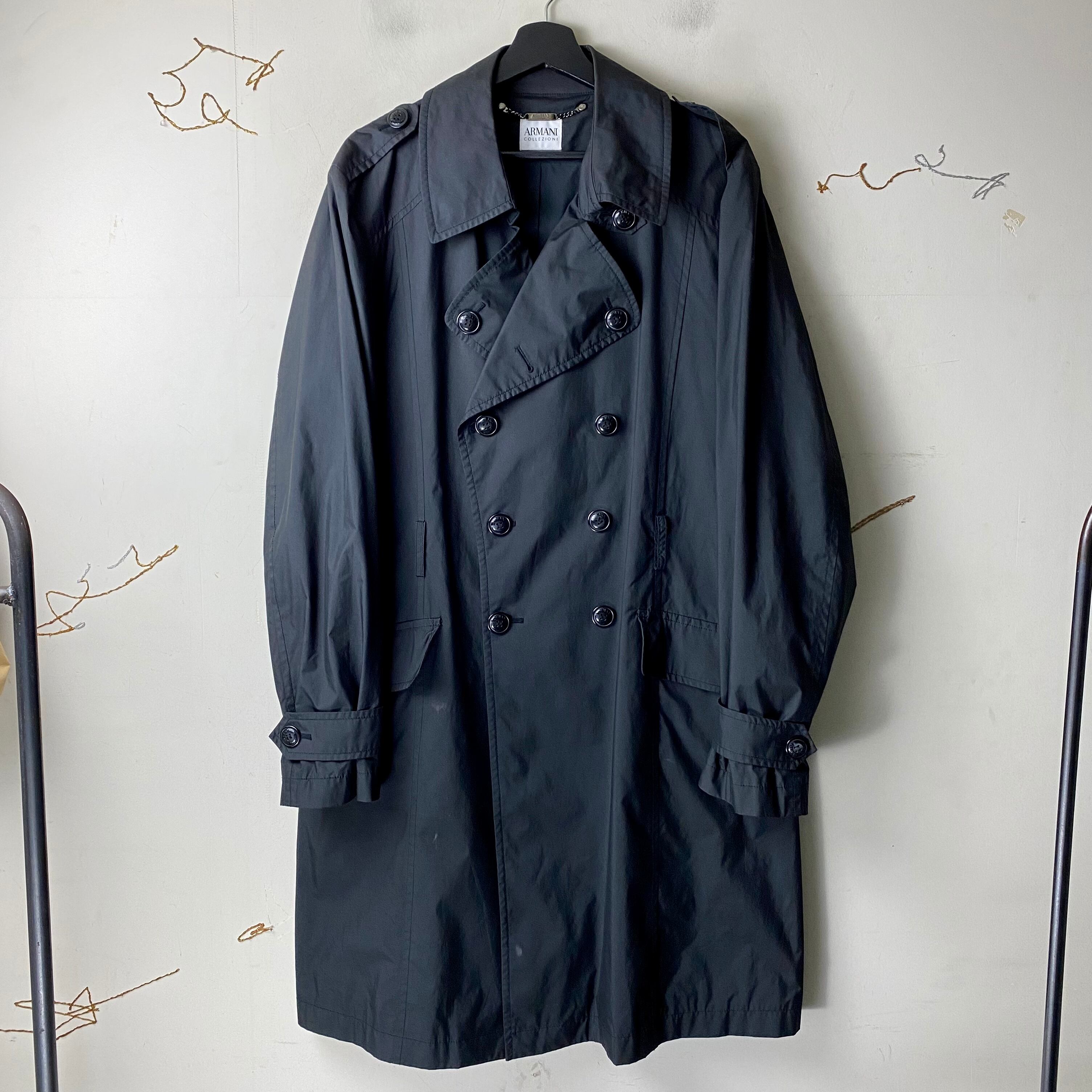 ARMANI COLLEZIONI black nylon coat | NOIR ONLINE