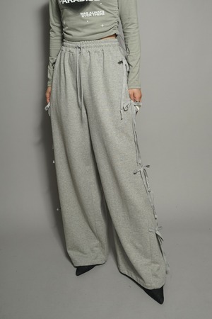 SIDE TIE SWEAT PANTS  (GRAY) 2401-02-602