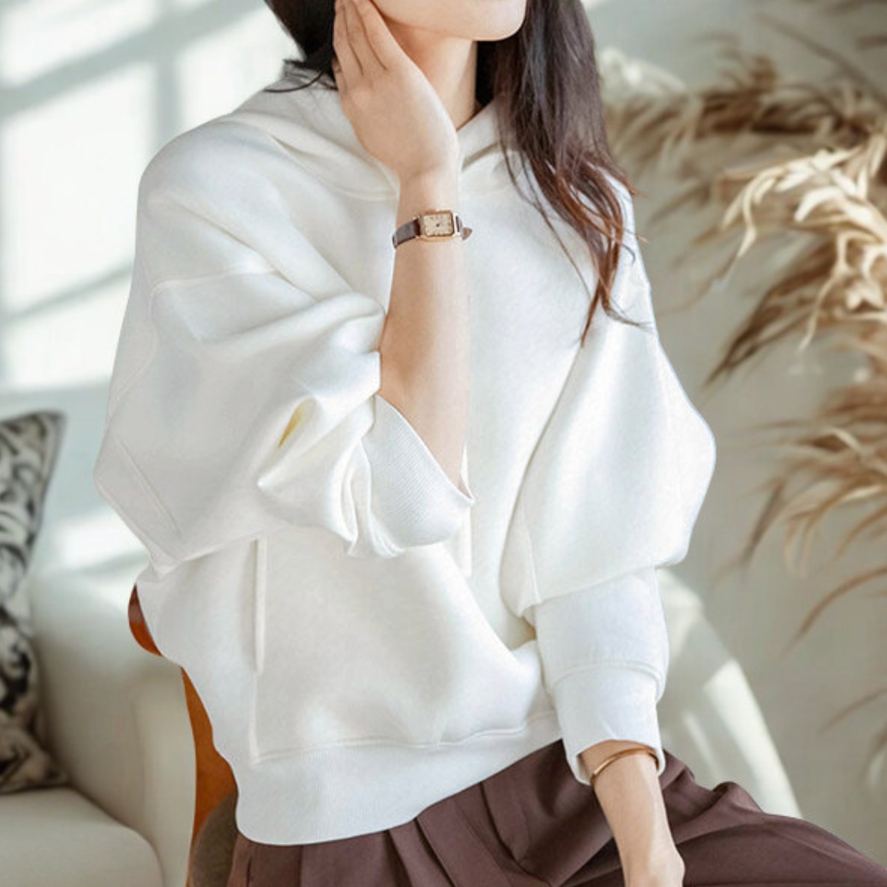 ドローストリング プルオーバー パーカー 　全4色　 00048