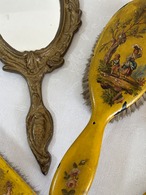 手鏡・ブラシ2個・爪磨き 4pcセット（木製）身だしなみセット