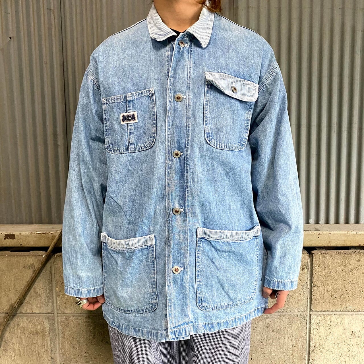 タグ付新品 Original John ヒッコリーカバーオール Lサイズ