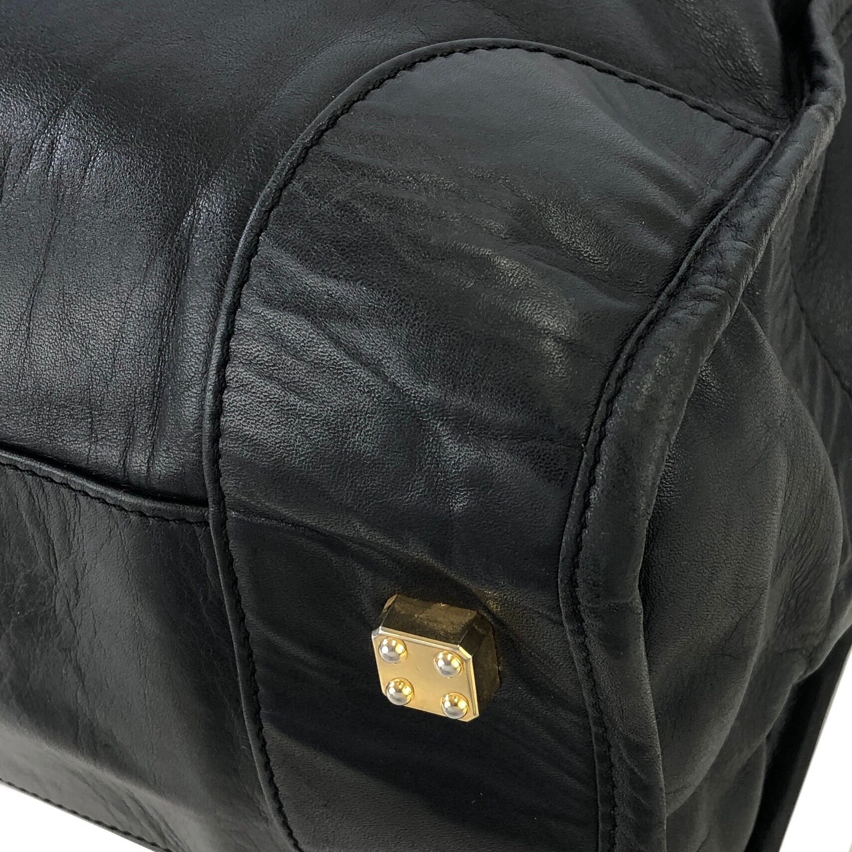 LOEWE ロエベ アナグラム レザー ミニボストン ハンドバッグ ブラック LOEWE ロエベ アナグラム レザー ミニボストン ハンドバッグ ブラック