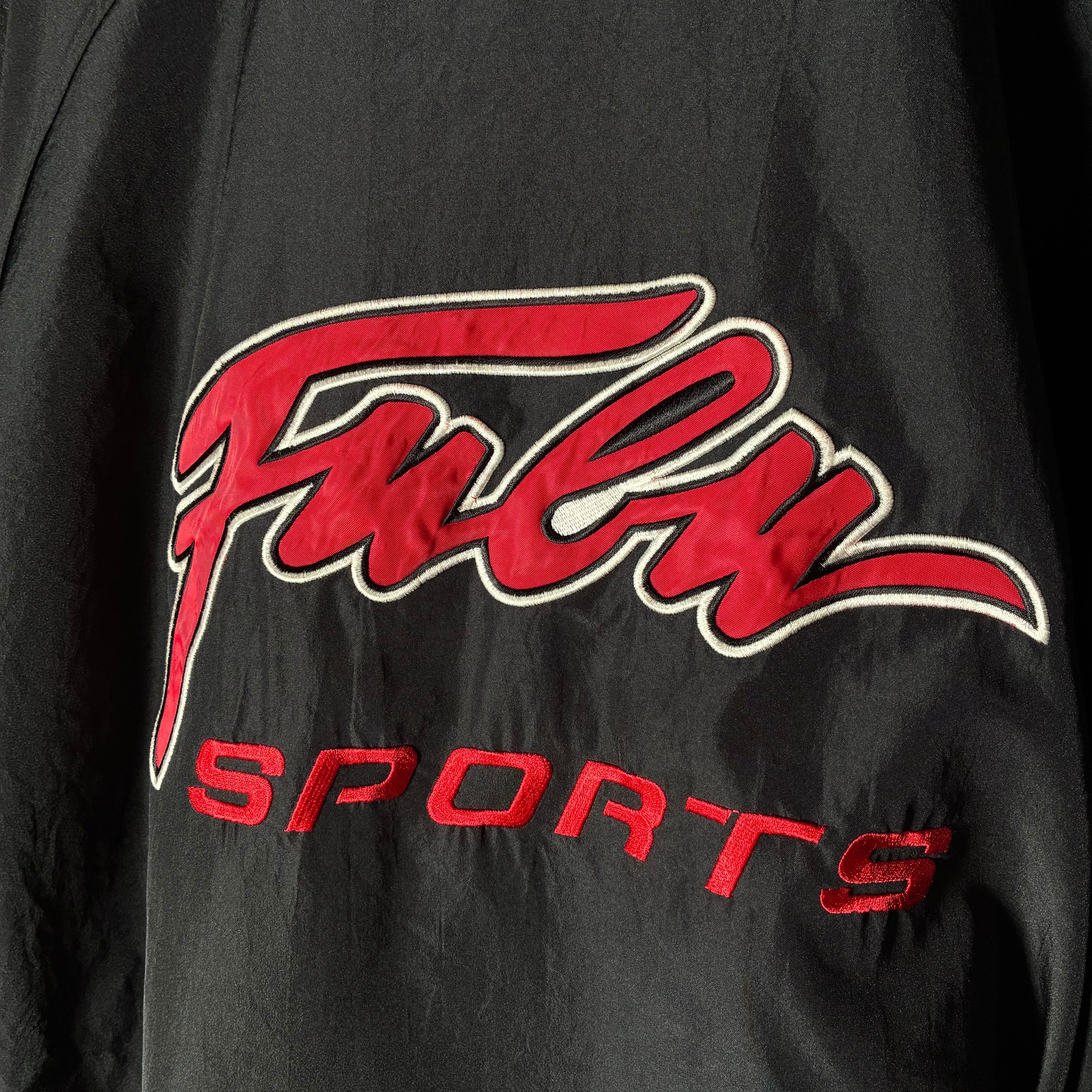 FUBU SPORTS ナイロンジャケット 赤黒 フブ L ドローコード | 古着屋