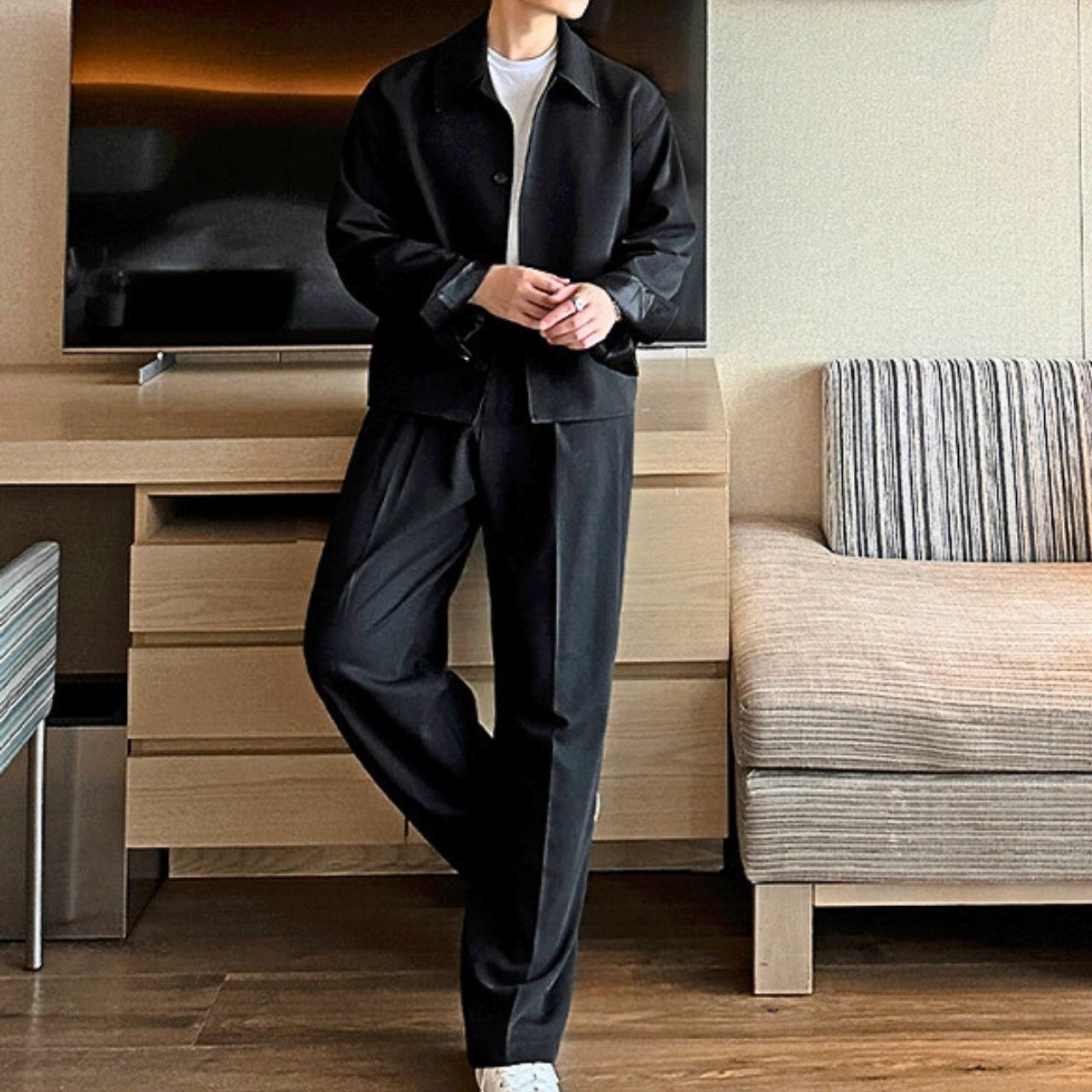 シンプルカジュアルパンツ（セットアップのジャケットあり）　MT0080421