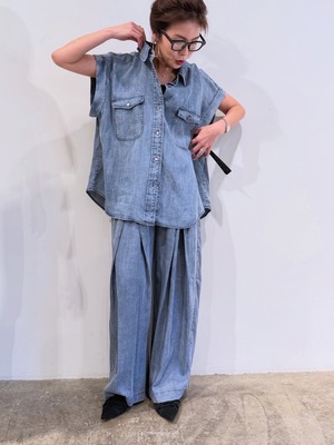 ルギバ lugiva tokyo テンセルデニムフレンチスリーブBL