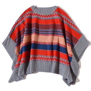 BarneysNewyork Ethnic Knit Poncho 