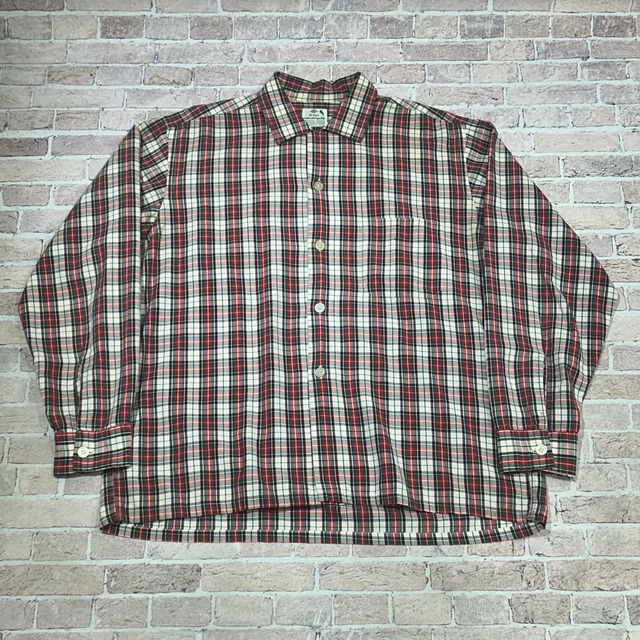 1960S DE LUXE COTTON CHECK SHIRT  L