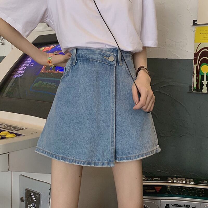 ショーツ サマー薄手ハイウェストウェストルーズワイドレッグAラインパンツ スカート 夏物 ブルマー ワイドパンツ 1号婦人93990441731