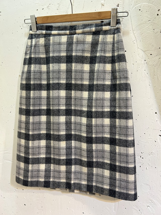 50's gray×white check  skirt