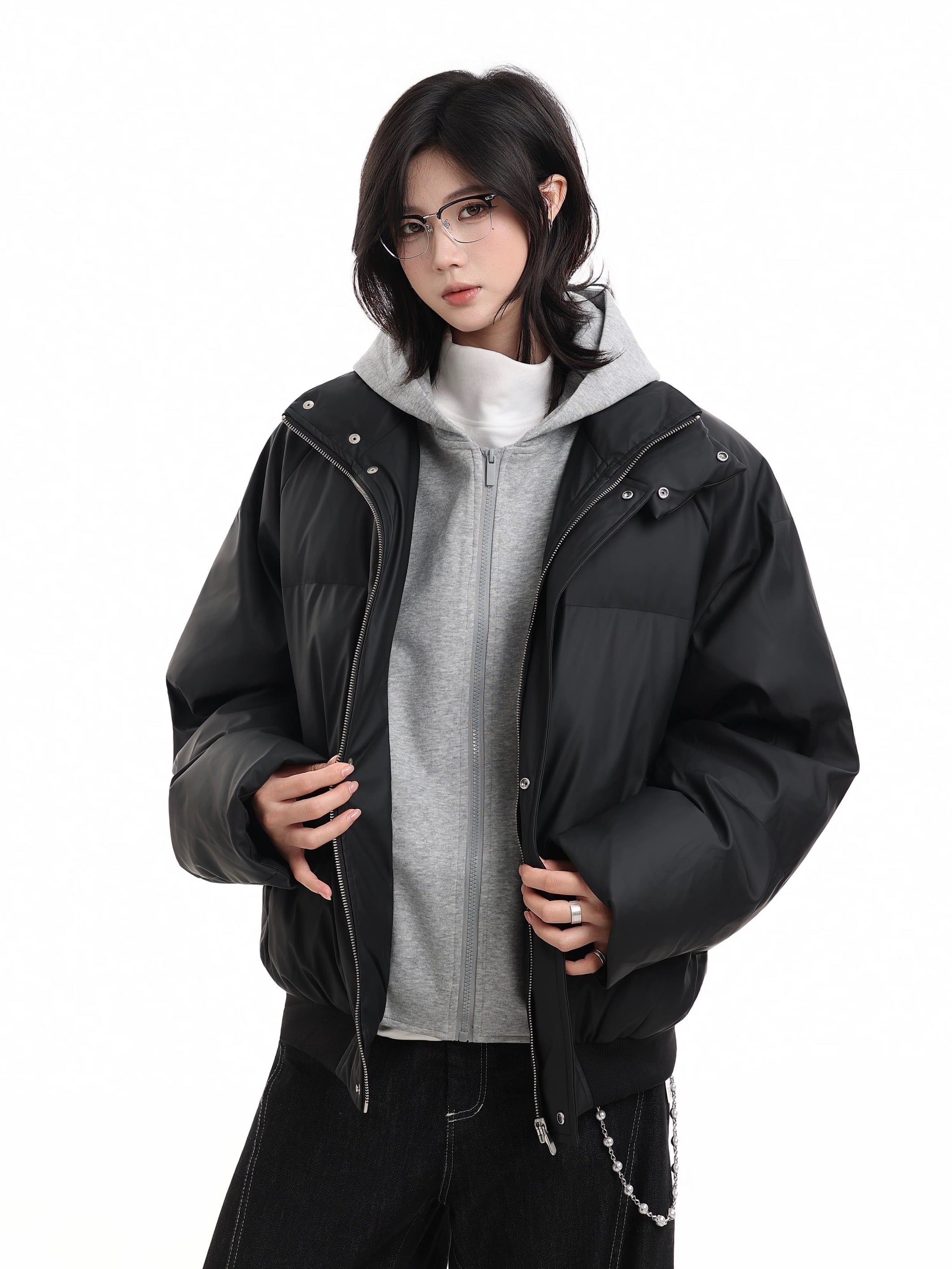 ETHOSENS / フェイクレイヤードフラノコート [E215-501] フェイクレイヤードダウンジャケット / FAKE LAYERED DOWN JACKET