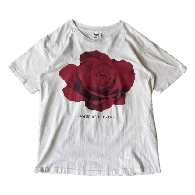 90s USA製 【STUDIO Q.】 フラワープリント バラ Tシャツ size.L 