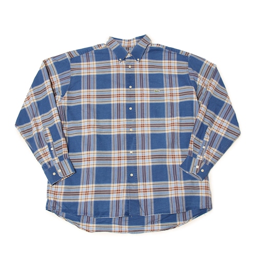 LacosteSport 80sVintage EuroBlueTartanCottonCheckShirt