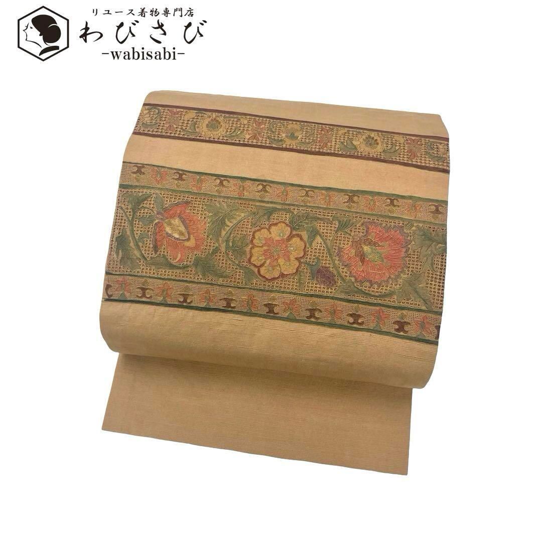 袋帯 西陣 野村敬二 証紙付 螺鈿 富士山 風景柄 O-4374（名古屋帯 相良  