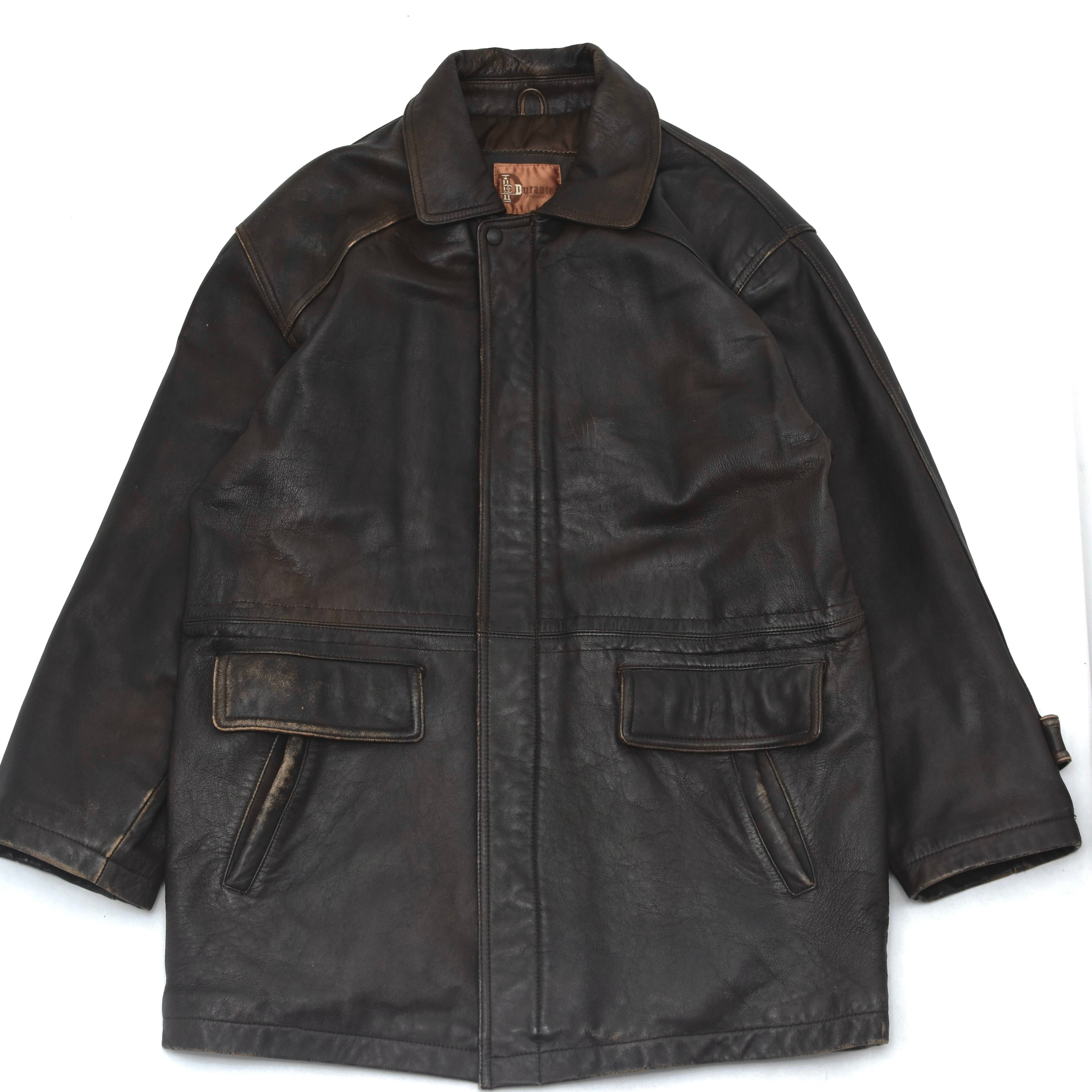 Brown sheepskin leather coat