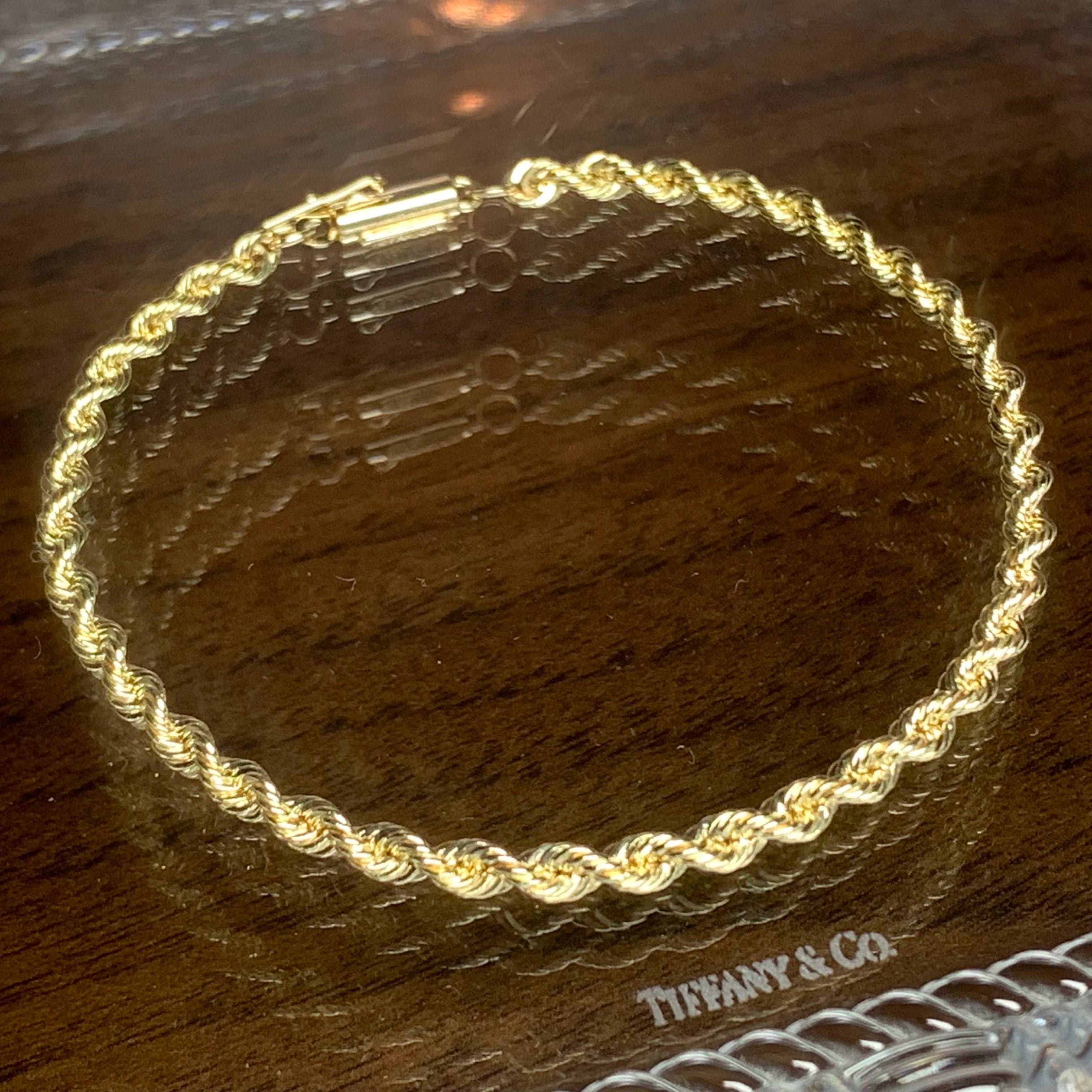 VINTAGE TIFFANY & CO. 14K Gold Twist Rope Bracelet | ヴィンテージ ...