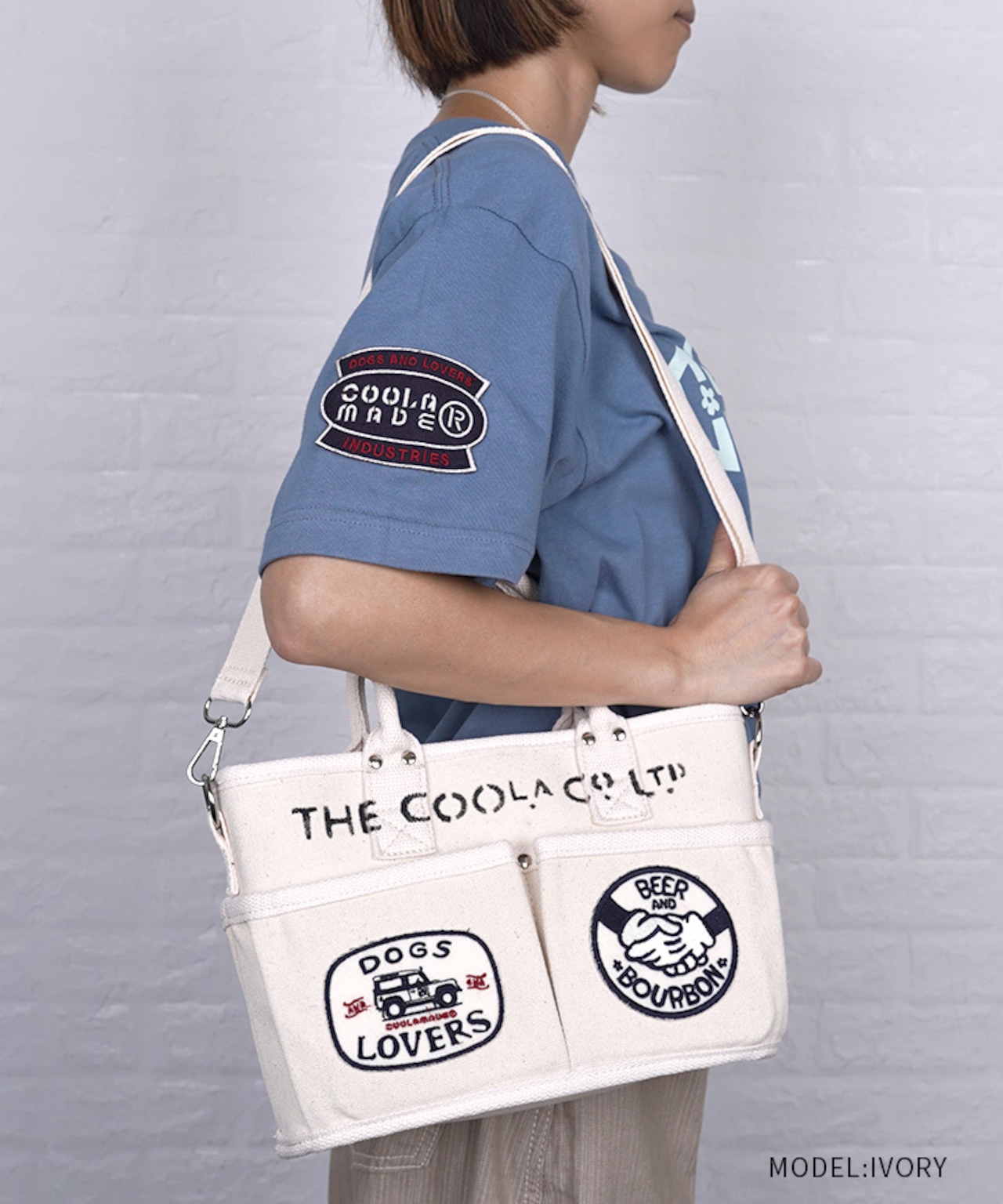 【直営限定ITEM】-TYPE A- パッチ×ペイントコンパクト3wayバッグ (IVORY) CQ-49501H