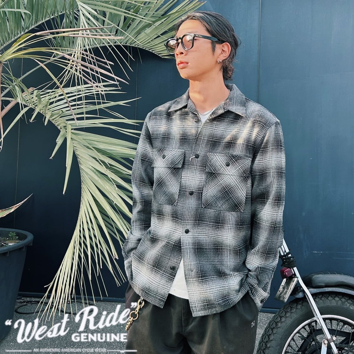 ウエストライド チェックネルシャツ 40 WESTRIDE WEST RIDE チェック柄