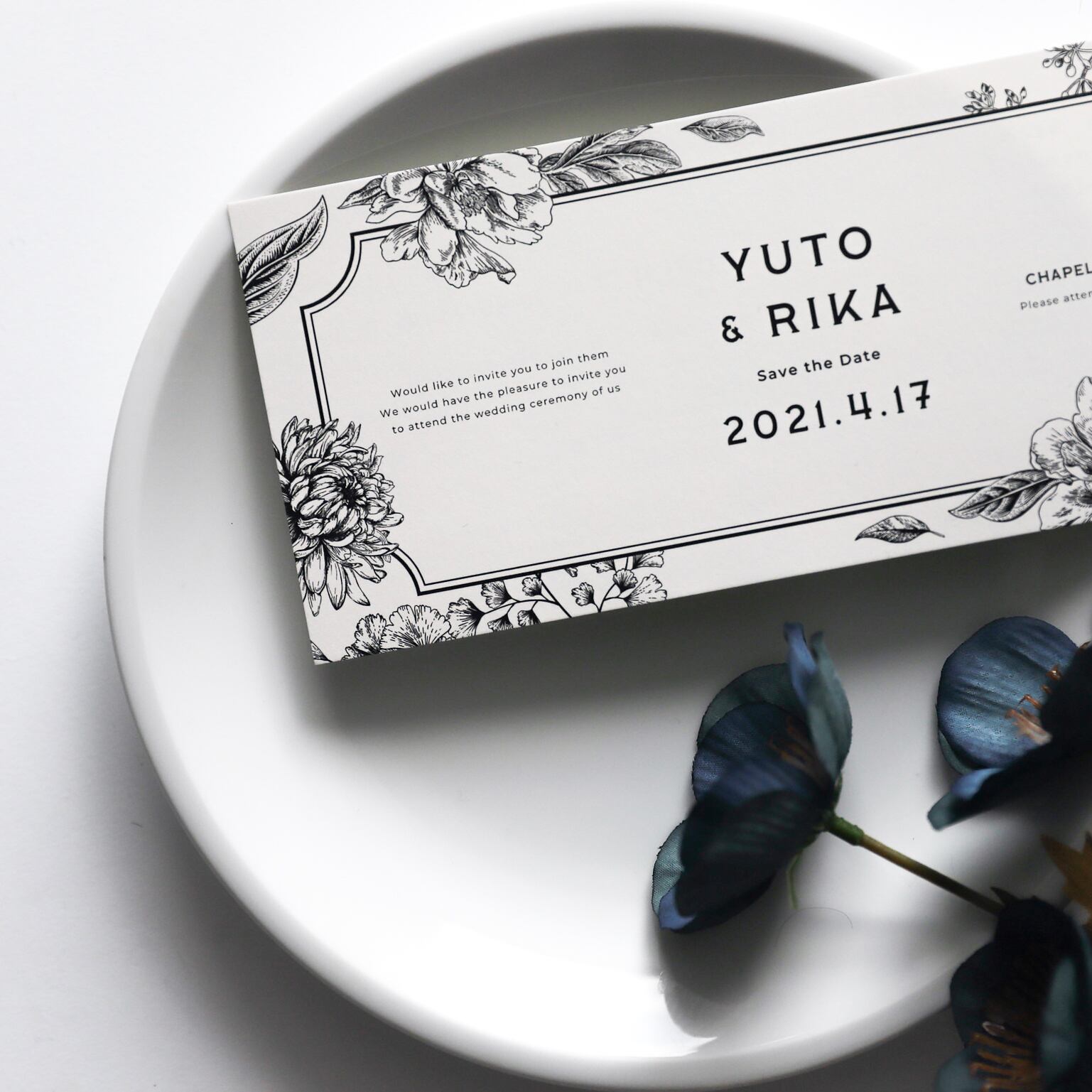 La Fleur 招待状 ホワイト 結婚式 ウェディングペーパーアイテム 海外風 Nocco Wedding La Fleur 招待状 ホワイト 結婚式 ウェディングペーパーアイテム 海外風 Nocco Wedding