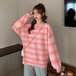 ✞ ウィンターストライププルオーバー ラウンドネックニットトップス ロング 冬物 ✞ゴスロリ SM ミリ 甘ロリ クラロリ 和ロリ エレガント 黒ロリ 姫ロリ 華ロリ BB-BB42834551489