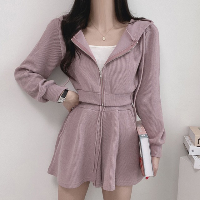 みじか丈パーカーツーピース レディース お出かけ 可愛い スポーティ カジュアル ワンマイルウェア リモート飲み会 体型カバー 上品 女子会  お出かけ 買い物 ショッピング 食事会 カジュアルワンピース シャツ 大人カジュアル 春 秋 Vネック セクシー 10代 20代 30代  パープル ブルー ブラック