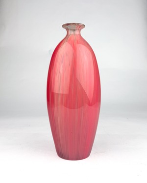 ヴィンテージ雑貨 アートガラス フラワーベース ピンク系