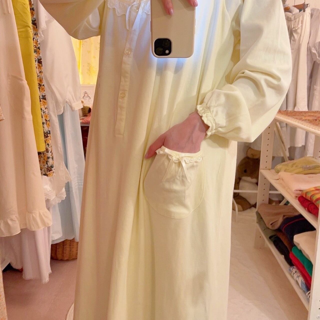 yellow cotton neglige one-piece