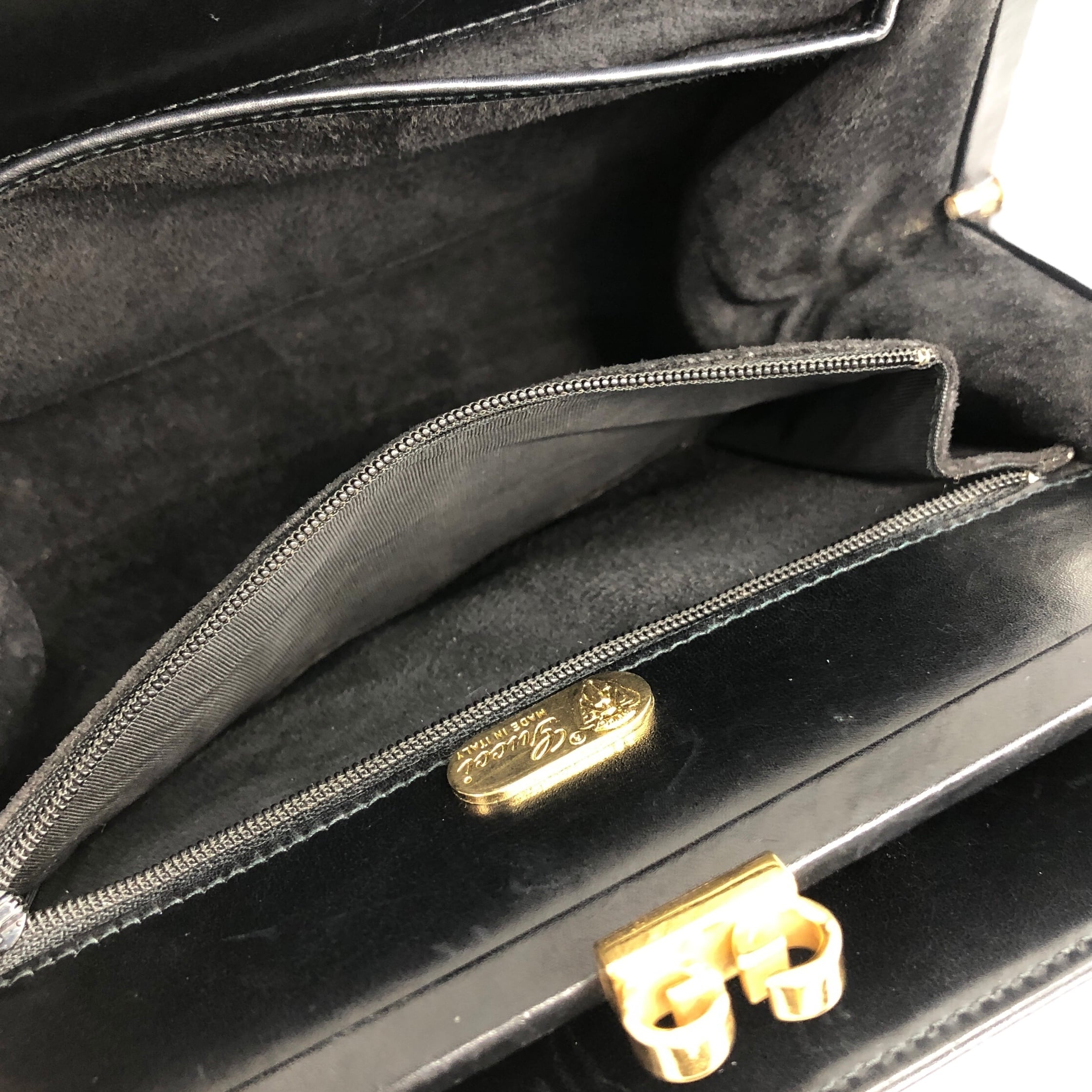 GUCCI グッチ ハンドバッグ ブラック GG がま口 vintage ヴィンテージ