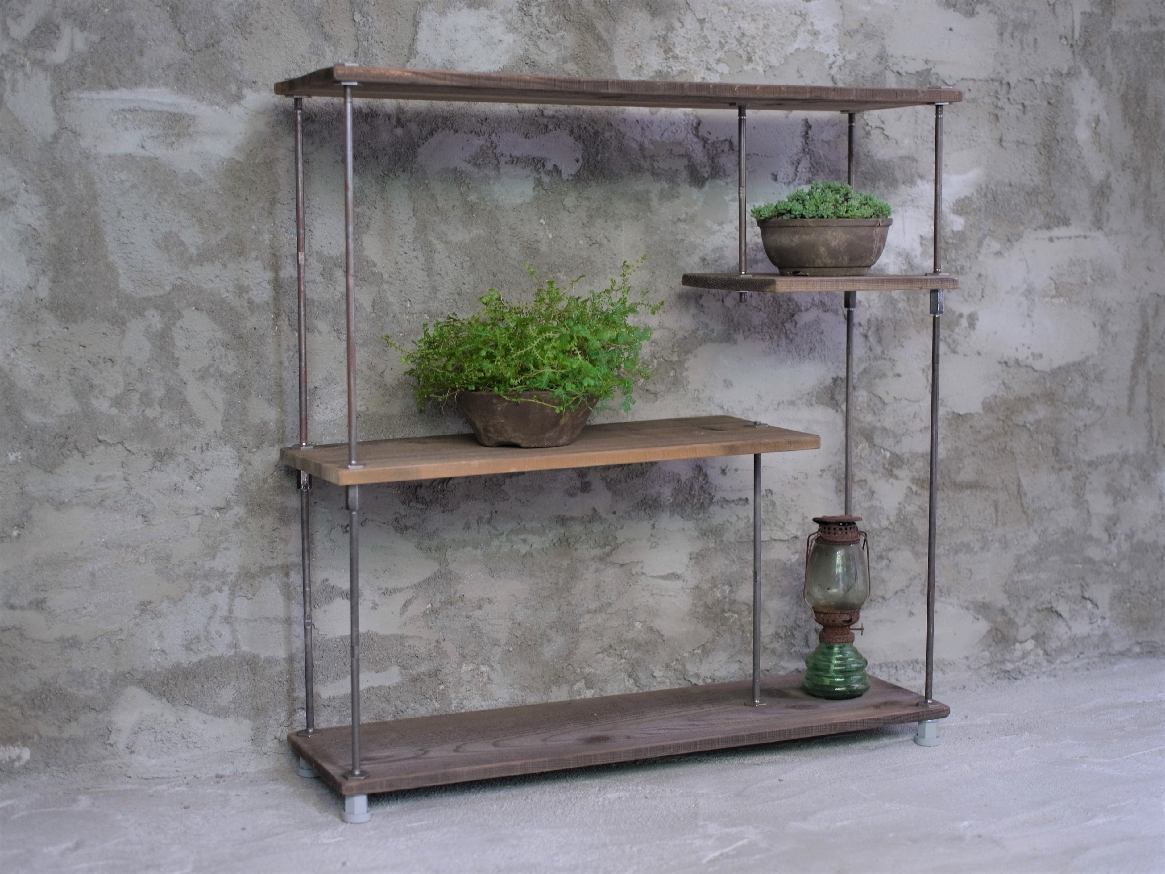 wood iron shelf 880*450*225〈グレイッシュカラー〉-