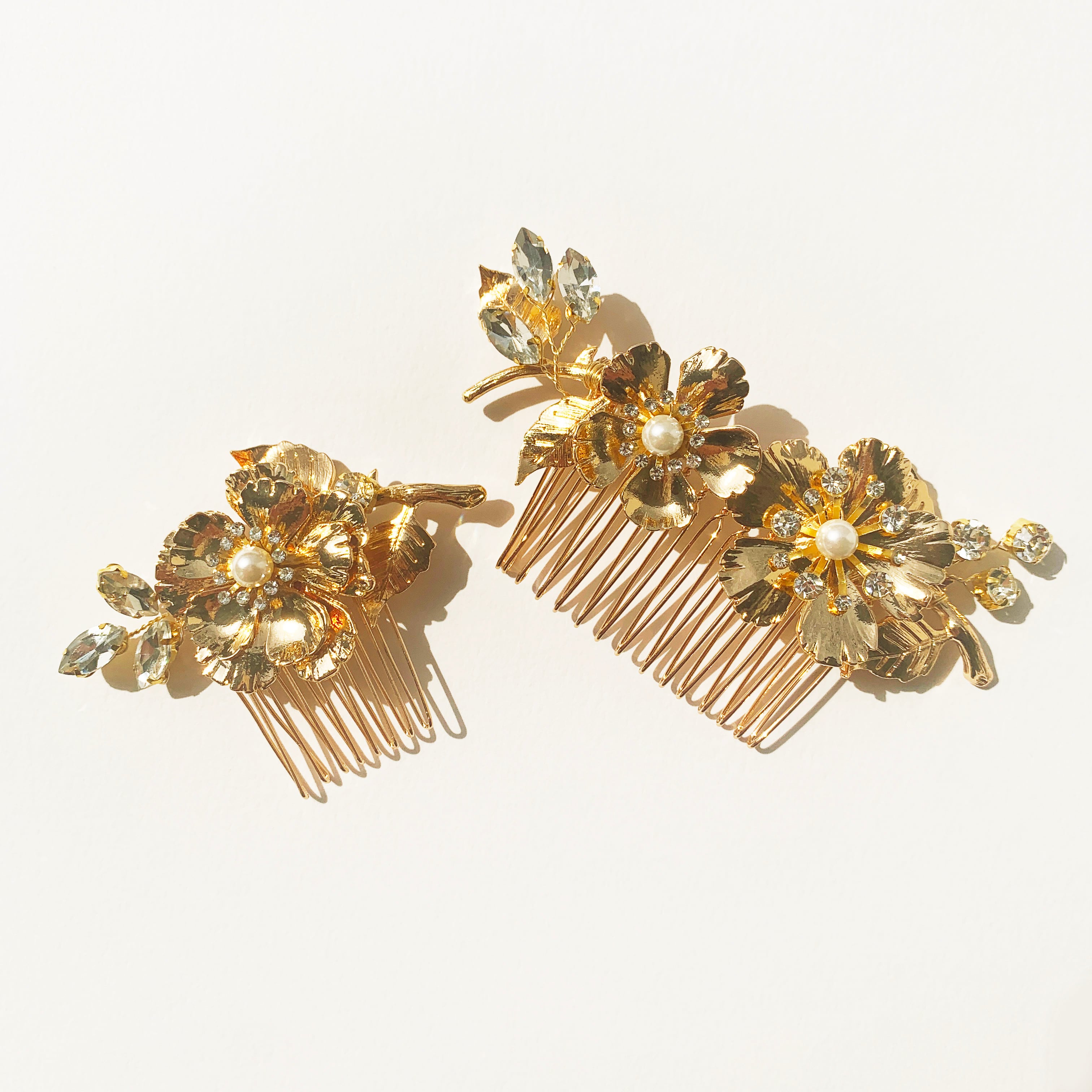 H-139 Gold Flower ヘッドコーム 2点セット 1013 | ティアラ