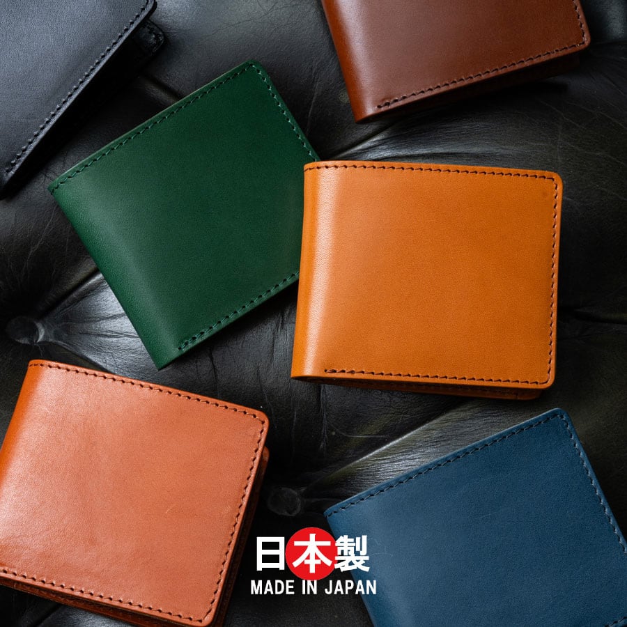 PELLEZA 栃木レザー 二つ折り財布 メンズ レディース ヌメ革 スリム