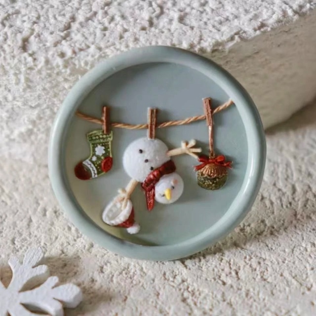 ぶらさがりスノーマン｜Hanging Snowman25mm・シーリングスタンプ