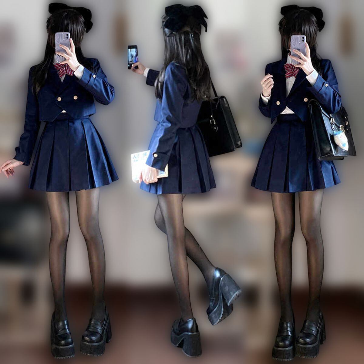 ダブルブレストネイビー制服セットアップ | Maiden's Rêve