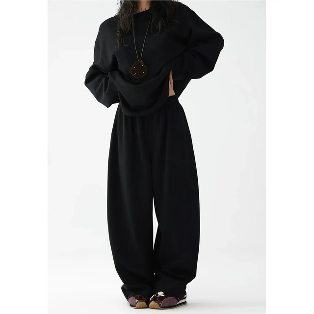 長袖 オーバーサイズ ヒップ丈 スウェット（上下個別） 6color ATO0103