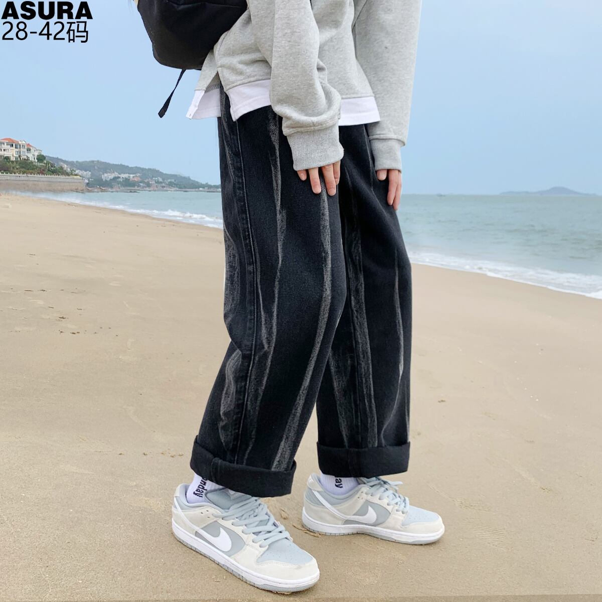 ジーンズ ルーズオータムスタンダード レトロ 大きめサイズ 秋物 ASURAプラスサイズメンズ12957216712