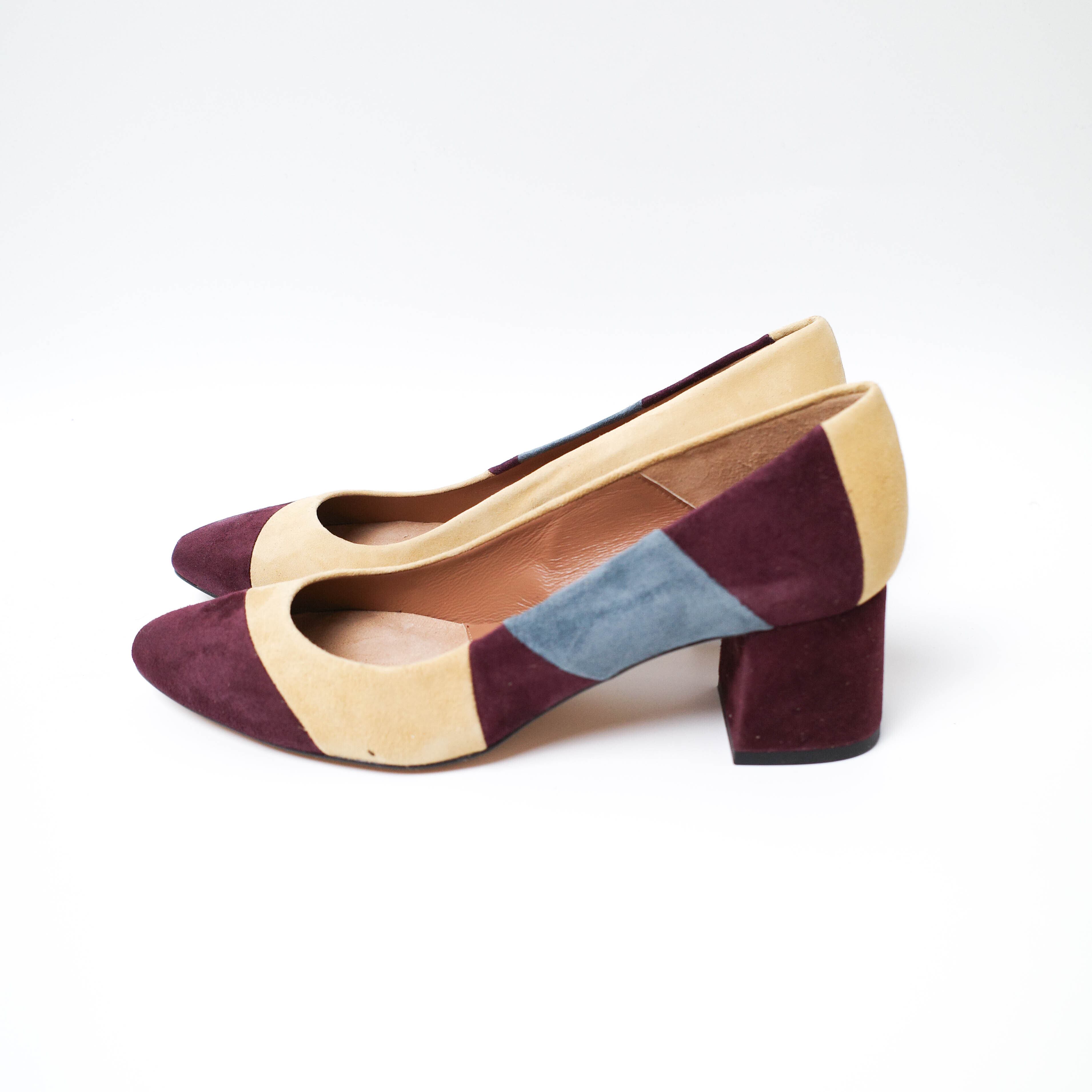 [NEW] STEFANNO BRUNNIS	MULTI COLOR SUEDE PUMPS 53184-2-00517