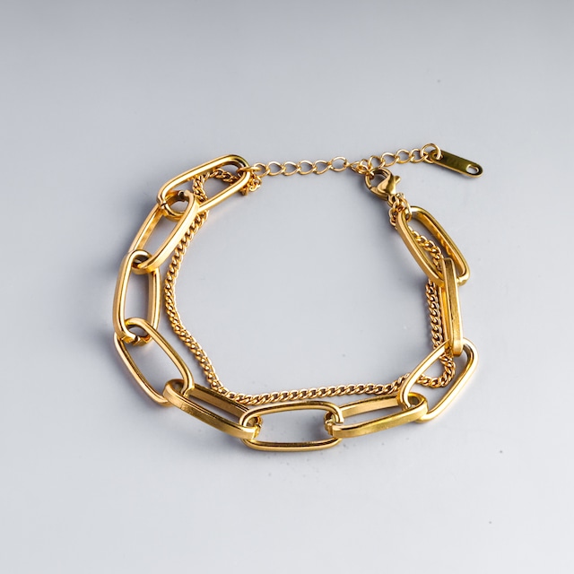 316L double thick chain bracelet  #b24