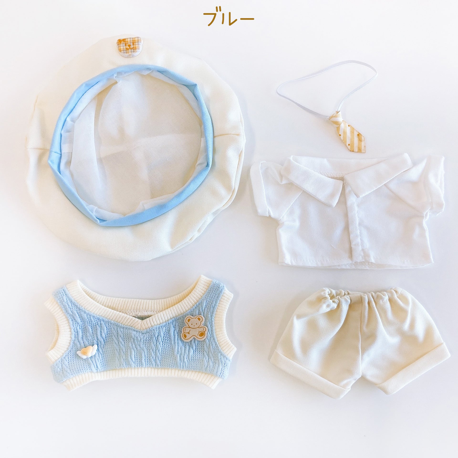 5F-1155【20cm】ベレー帽付きホワイトスクールセット | Little Closet