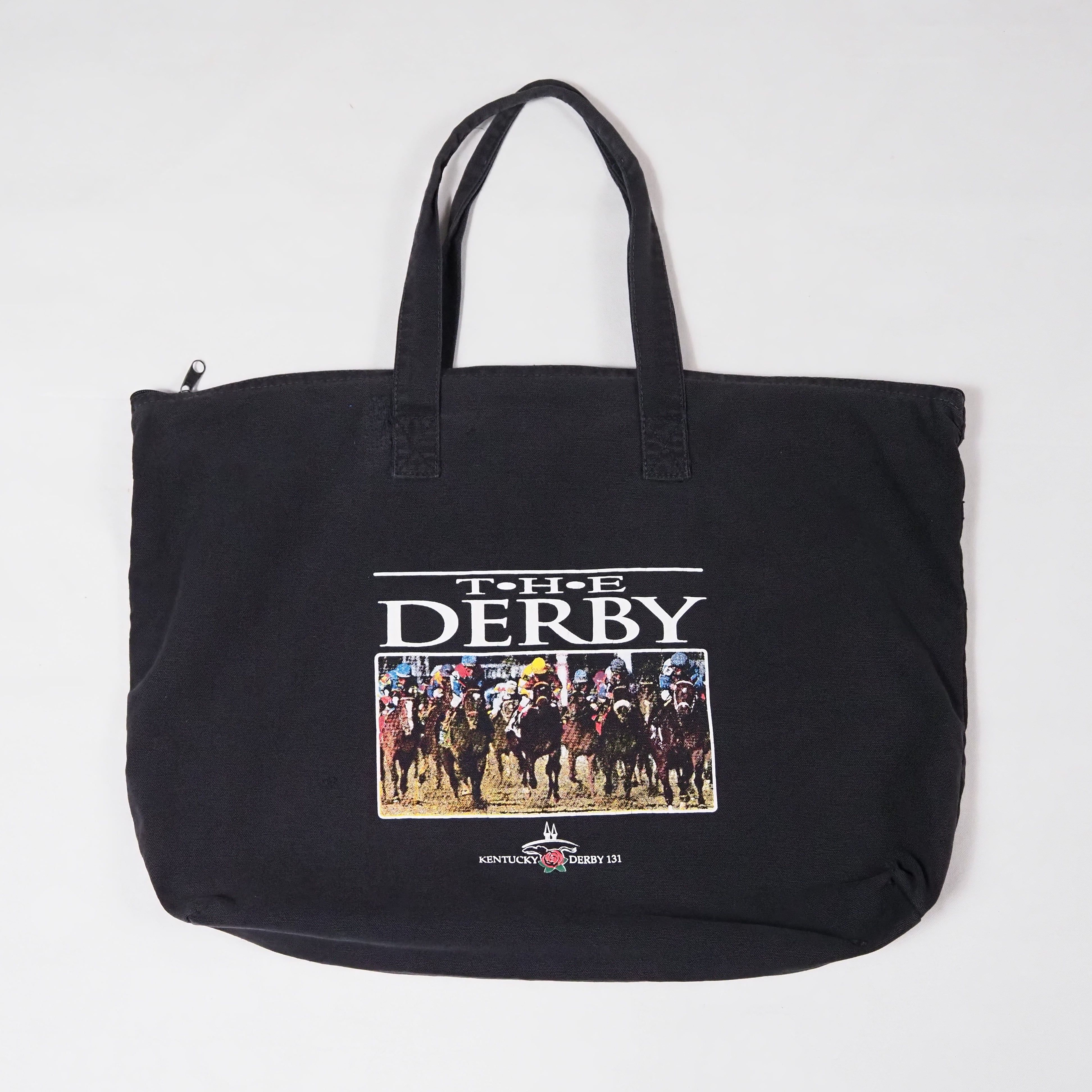 KENTUCKY DERBY Big Canvas Tote Bag Black ケンタッキーダービー トートバッグ