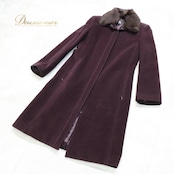 レディース Calvin Klein カルバンクライン コート ウール パープル系 紫 長袖 毛 フォーマル アンゴラ コート 高級感 おしゃれ クラシック 上品