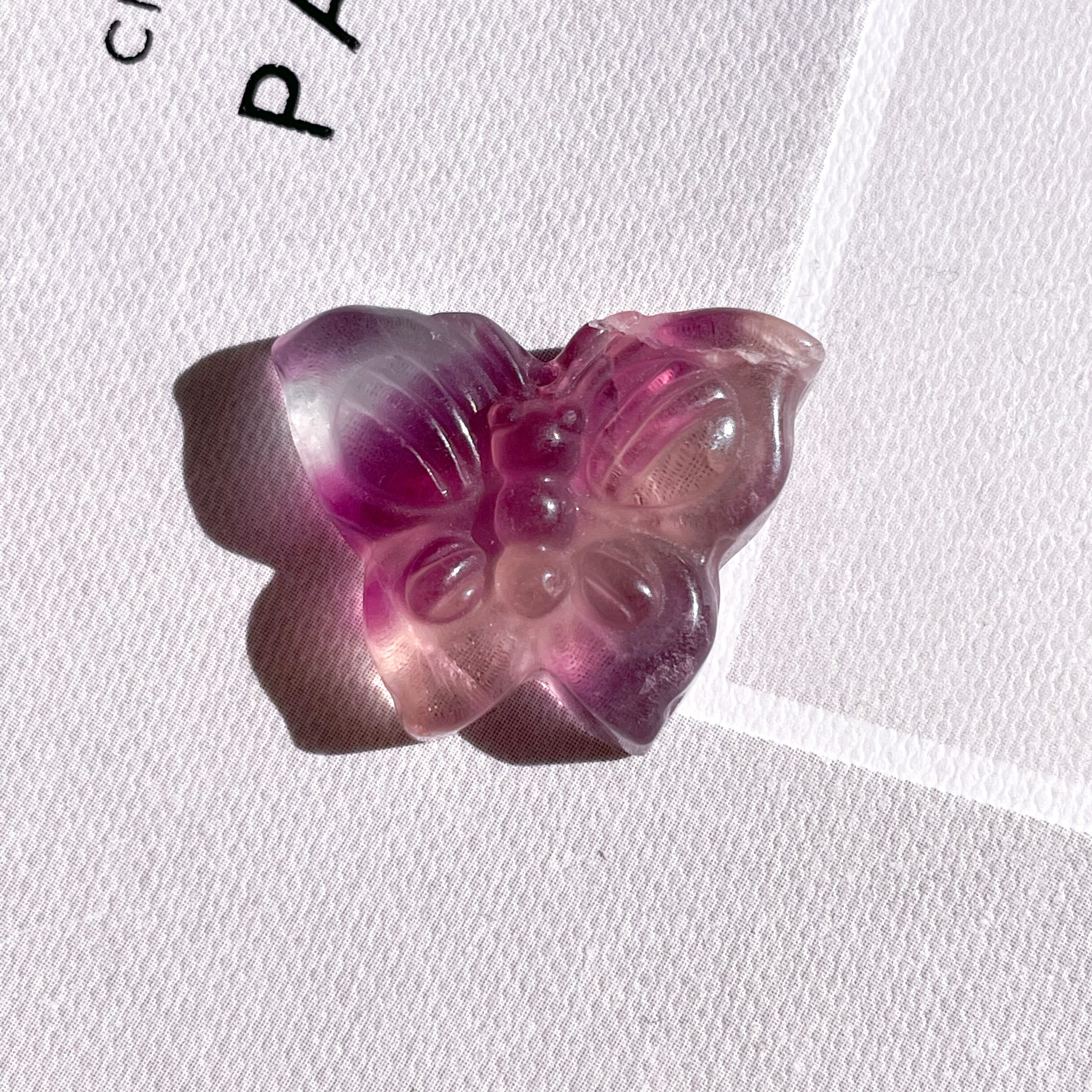 Pink Fluorite Butterfly 2 ✧ ピンクフローライト