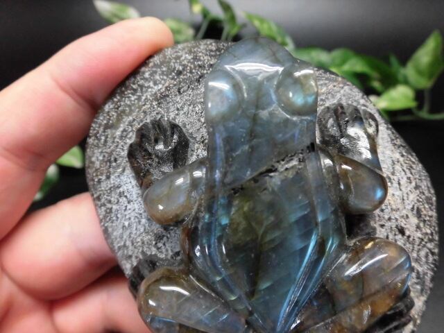 【送料無料】【高品質】ラブラドライトカエル　no.1