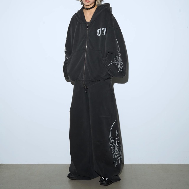 パーカー＆サルエルパンツ セットアップ【M/L/XL】B0372