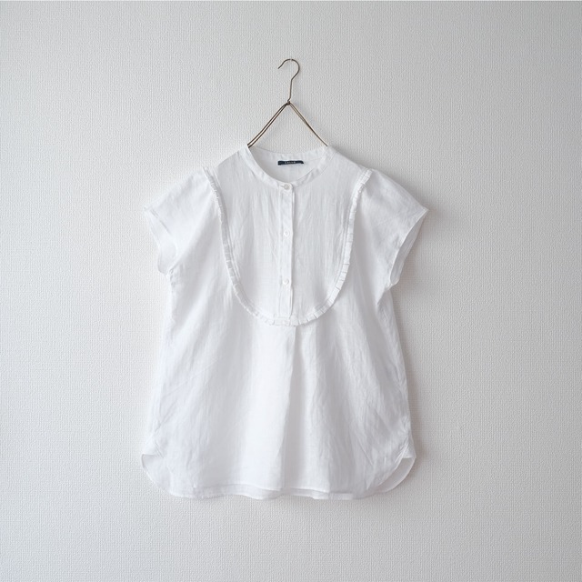 french sleeve blouse／light weight linen〈breach white〉