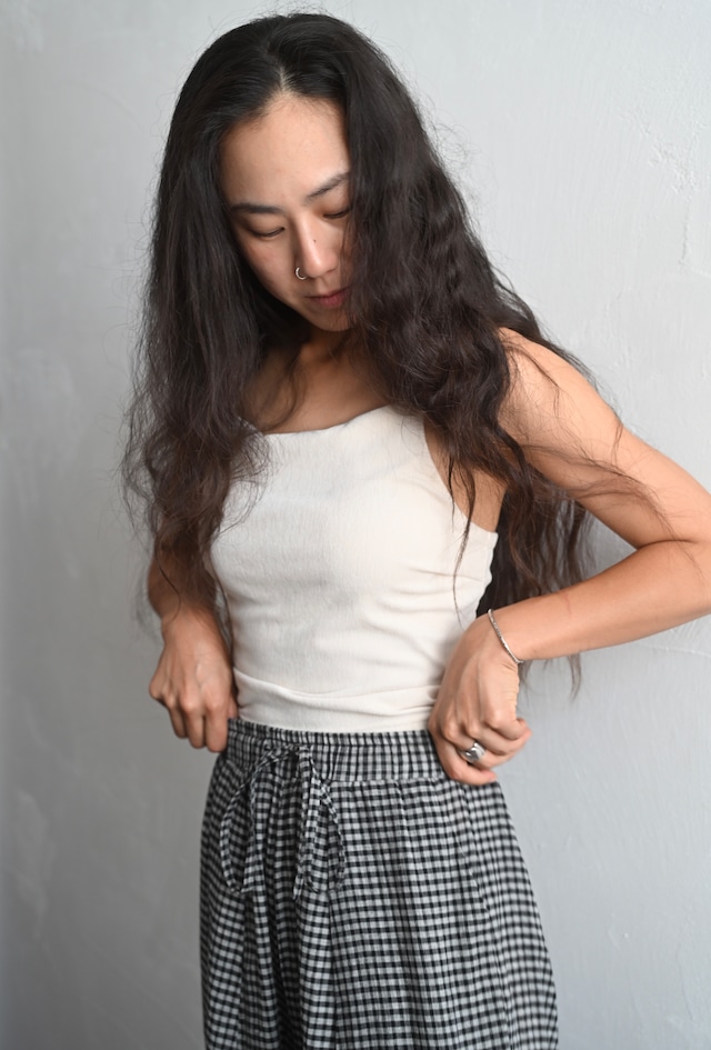 Handloom Cotton Check Wide Pants