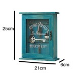 アンティーク 木製 キーケース 収納 小物 鍵 コレクション ボックス 雑貨 レトロ 壁掛け 対応 インテリア ブルー ２種類 壁傷つけない