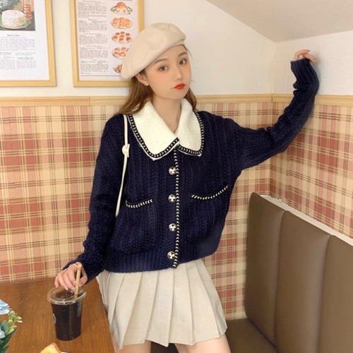 ✞ オータム♡スタンダードニットジャケット 大人女子☆♥カワイイ♥ショート長袖スリーブセーター カーディガン ロング レトロ 秋物 ✞ゴスロリ SM ミリ 甘ロリ クラロリ 和ロリ エレガント 黒ロリ 姫ロリ 華ロリ BB-BB58594331192