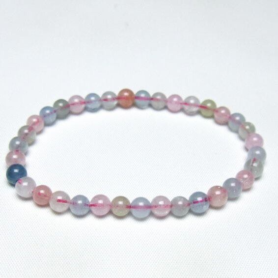 ミックスカラーベリル ブレスレット 5mm 一点物 メール便可 [M便 1/10] 111-48801