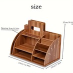 デスク収納 木製 A4収納可 小物収納 書類収納 幅33cm 多機能収納棚 オフィス用品 ヴィンテージ 北欧